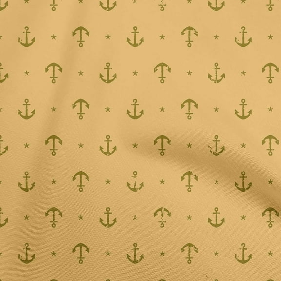 oneOone Polyester Lycra Pale Orange Fabric Nautical Sewing Material Print Fabric By The Yard 56 Inch Wide