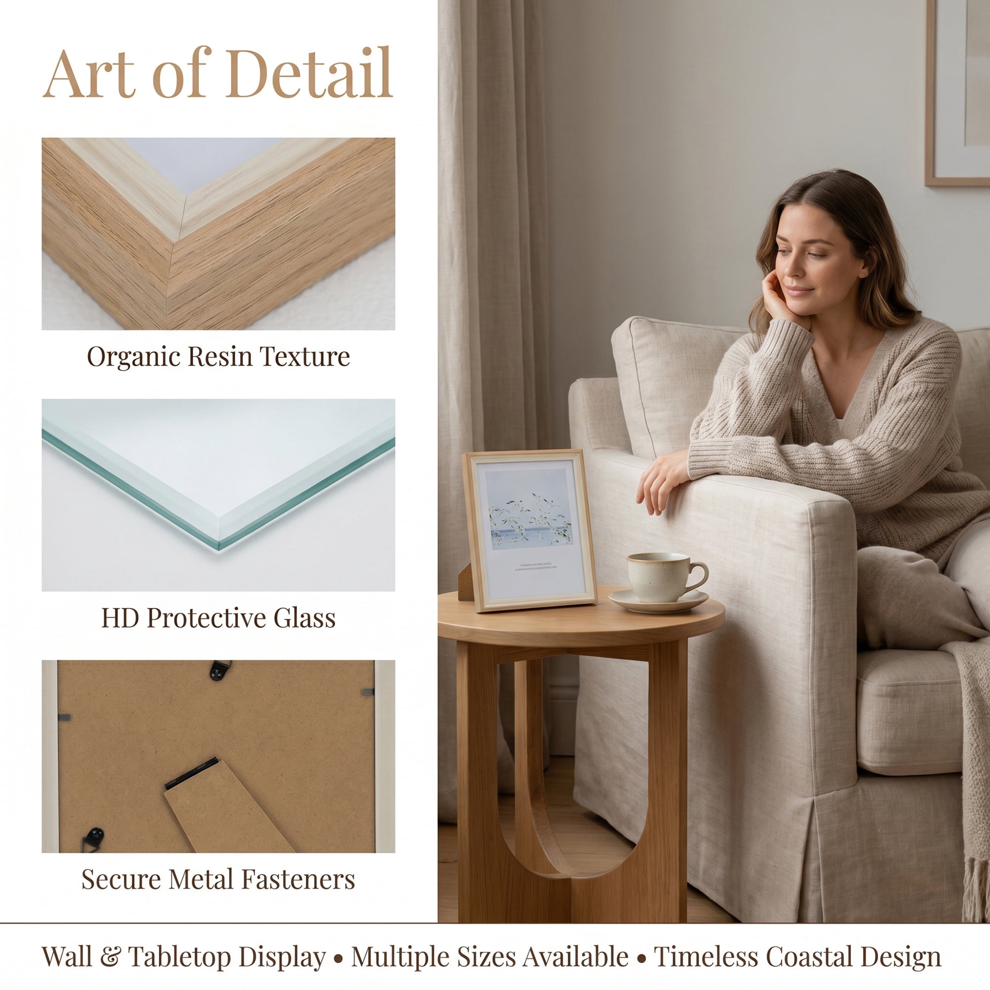 Unique Bargains Resin Picture Frame with HD Glass Vintage Wall Hanging Beige 4" x 5"