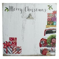 Northlight 10" Car and Gifts Merry Christmas Canvas Wall Art with Photo Clip