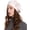 Plain White, variant on Women Beret hat Reversible Solid Color Floral Warm Knitted Beret Cap