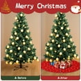 thumbnail image 4 of 36 Inch Christmas Tree Skirt – Velvet Plush Tree Mat, Soft Thickened Polyester with Red Ties, Single-Sided Printing, Available in 30in/36in/48in, Perfect for Holiday Xmas Tree Decoration, 4 of 7