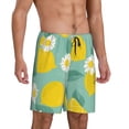 thumbnail image 2 of Fotbe Lemons Chamomile Flowers And Leaves Pajama Shorts for Men, Men's Pajama Bottoms, Sleepwear,Short Pajama Pants-Small, 2 of 9