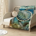thumbnail image 2 of ARISTURING  Throw Blanket for Couch/Bed Cozy Super Warm Soft Fuzzy Flannel Blanket for Adults Kids,Sea Turtle Ocean Animal Landscape, 2 of 6