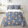 thumbnail image 2 of Manfei Kawaii Sloth 7pcs Bedding Comforter Set,Cartoon Animal Queen Bedding Sets Super Cozy,Jungle Wildlife Queen Sheet Sets,Breathable Cute Room Decoration,Reversible, 2 of 7