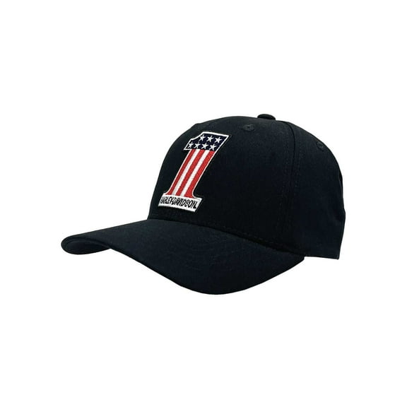 Harley-Davidson Men's Embroidered #1 RWB One Stretch Fit Baseball Cap (S/M), Harley Davidson