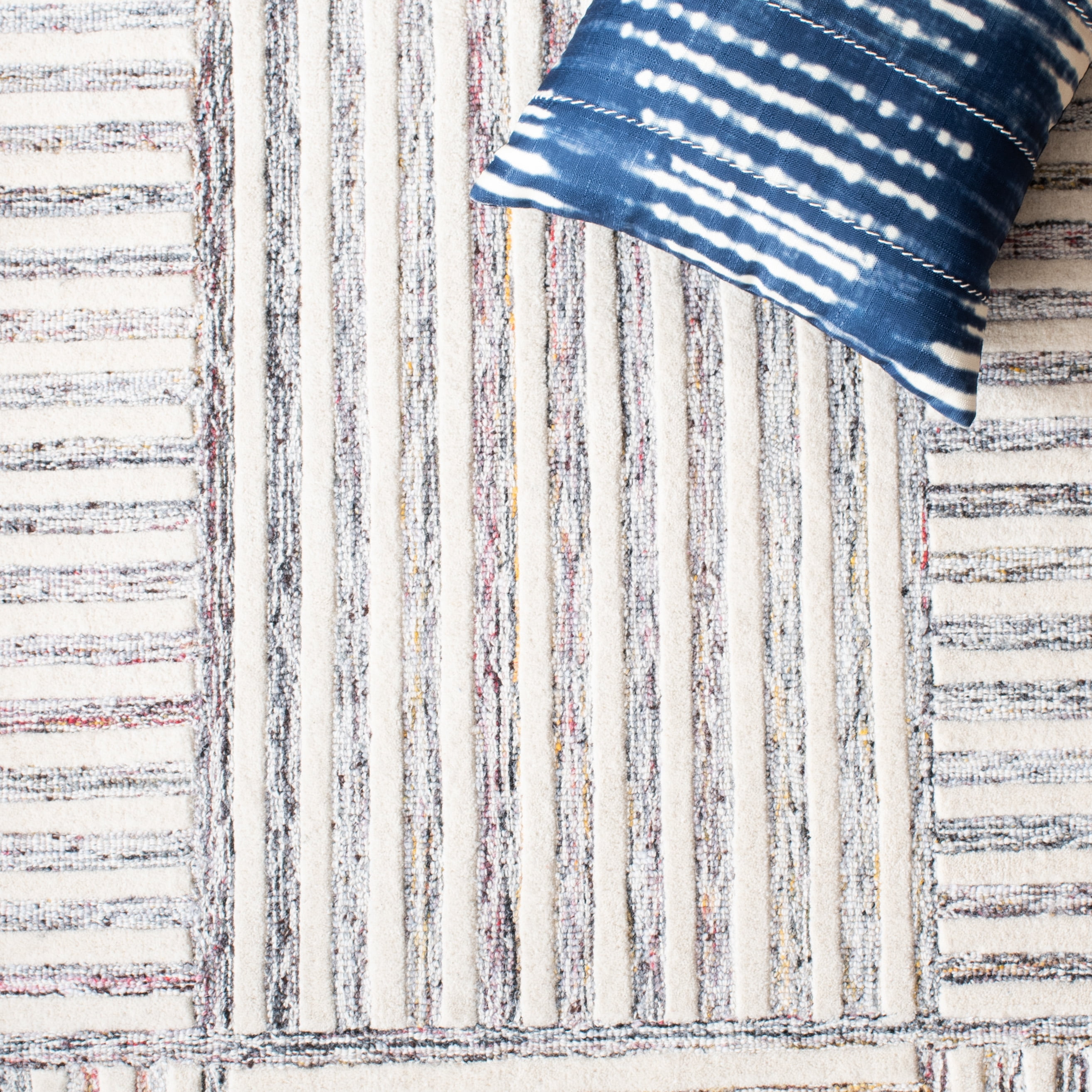 Safavieh Metro Brenton Geometric Striped Area Rug, Red/Ivory, 6' x 6' Square