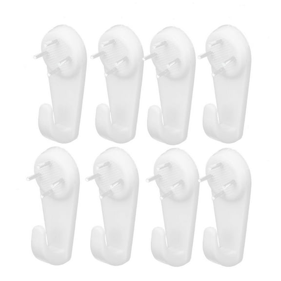 Uxcell 50mmx20x15mm White Plastic Hard Wall Picture Frame Nail Hook Hanger 8pcs