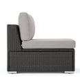 thumbnail image 5 of GDF Studio Sabrina Outdoor Grey Wicker Armless Sectional Sofa Seat, Set of 1, Silver, 5 of 8