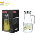 thumbnail image 2 of CnGlass 68oz/2000ml Glass Pitcher Water Carafe Jug with Stainless Steel Lid,Borosilicate Glass Water Jar for Juice,Tea Beverage, 2 of 9