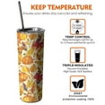 thumbnail image 6 of 20oz Fall Pumpkins and Autumn Leaves Pattern Skinny Tumblers Stainless Steel Tumbler with Lid and Straw,Vacuum Insulated Double Wall Travel Tumbler Cups with Cleaning Brush for Coffee,Tea, 6 of 6