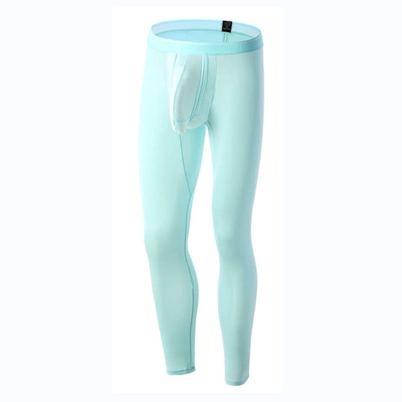 Frnrwgo Men's Thermal Long Underwear Pants Mid Waist Plus Size Stretch Breathable Fall Winter Base Layer Bottoms