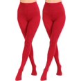thumbnail image 1 of 2 Pairs Women's Solid Color Tights 80D, Soft Opaque Microfiber Tights, 1 of 4