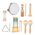 thumbnail image 4 of Juego de instrumentos musicales para bebés, juguete musical rítmico para bebés, educación preescolar, habilidades motoras, sonajero de madera, maracas 8 piezas, 4 of 9