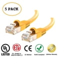 thumbnail image 1 of Huetron™ 5-Pack Cat 6 Ethernet Cable Cat6 Snagless Patch 6 Feet - Computer LAN Network Cord, YELLOW, 1 of 1