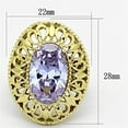 thumbnail image 2 of Womens Gold Ring 316L Stainless Steel Anillo Color Oro Para Mujer Ninas Acero Inoxidable with AAA Grade CZ in Light Amethyst Joy, 2 of 4