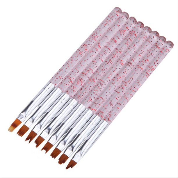8 pcs Transparent Nail Art Acrylic UV Gel Extension Builder Petal Flower Painting Drawing Brush Pen Manicure Tools zhangyuxiang LED