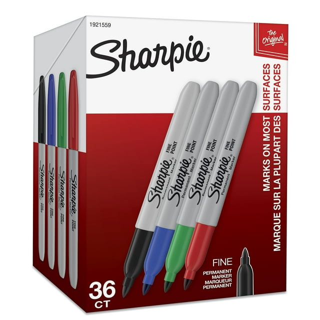 Rotuladores permanentes Sharpie Fine Point, colores surtidos, 36 unidades