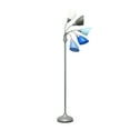 thumbnail image 6 of Simple Designs 67" Medusa 5-Light Adjustable Gooseneck Floor Lamp, Silver with Blue/White/Gray Shades, 6 of 10