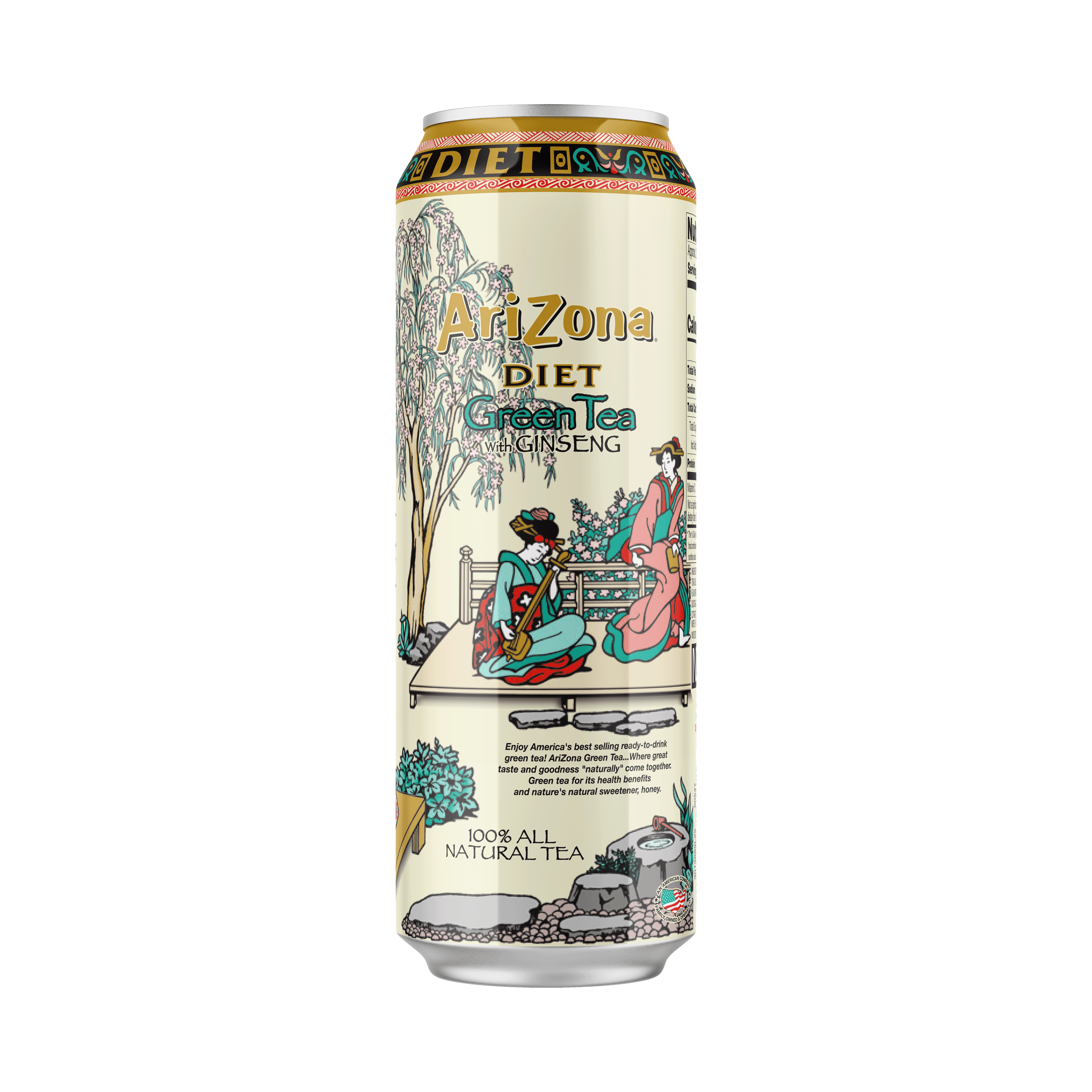(24 pack) Arizona Diet Green Tea with Ginseng, 22 Fl. Oz.