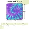 thumbnail image 2 of Purple Blue Tie Dye Pattern Square Fitted Tablecloth with Elastic Edge,Square Table Cover,Washable Elastic Table Cover for Home Kitchen Party Decor 34"x34", 2 of 6