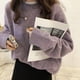 thumbnail image 4 of Suéter casual suave y glutinoso de color sólido para otoño e invierno, suéter de mujer holgado con cuello redondo, 4 of 5