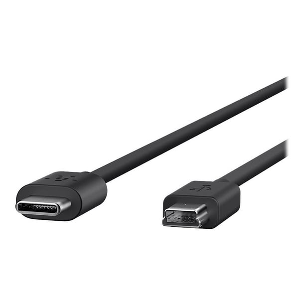 Belkin - Câble USB - 24 Broches USB-C (M) Réversible au mini-USB Type B (M) - USB 2.0 - 500 mA - 6 ft - Noir
