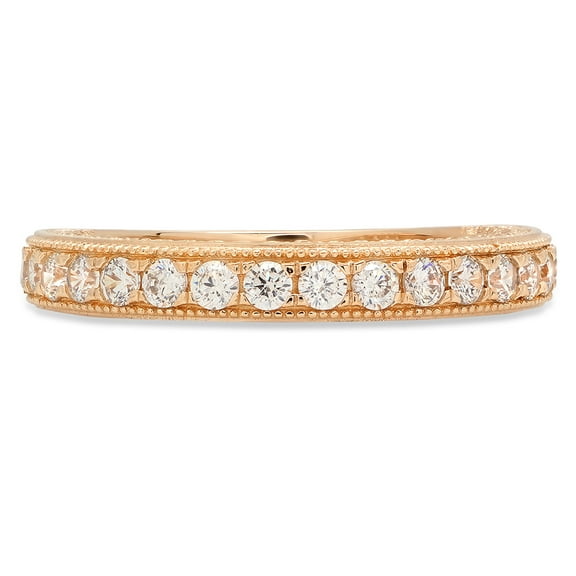 1.44 ctw Wedding Band for Women - 18K Yellow Gold Moissanite Stackable Eternity Ring