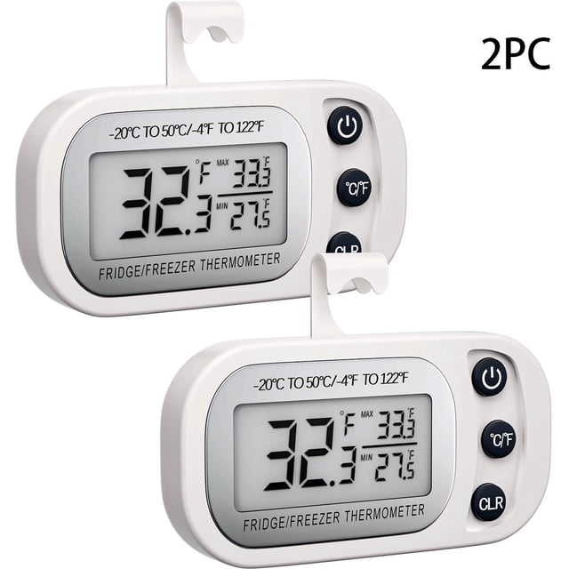 - Kitchen Thermometers - Digital Kitchen Thermometer - Refrigerator Thermometer - Digital Refrigerator Thermometer - Waterproof Thermometer - Magnetic Thermometer - White