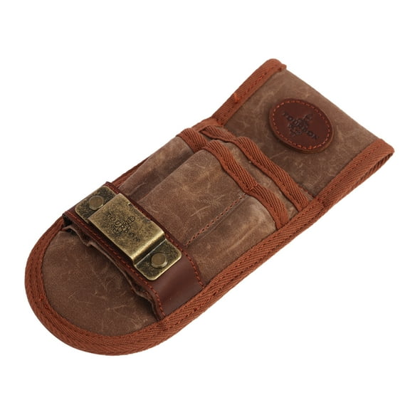 TOURBON Tools Belt Carry Pouch Wrench Tape Measure Holder Electrician Pockets Brown Canvas