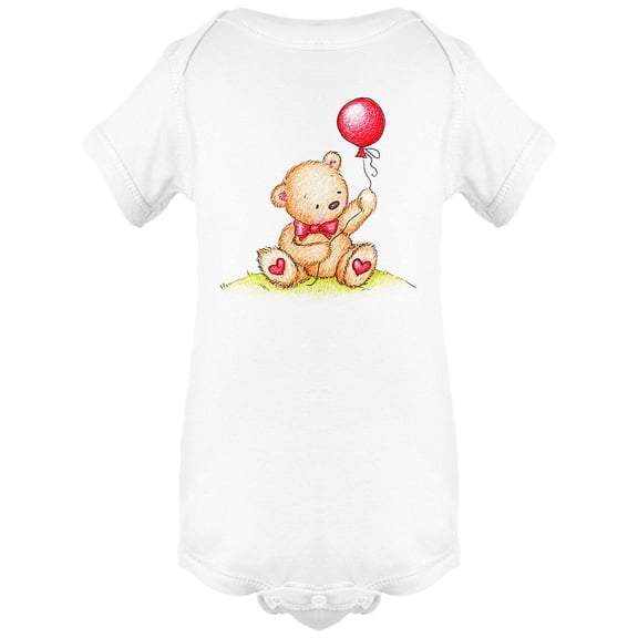 Bear With Balloon & Bowtie Bodysuit Infant -Image by Shutterstock, 6 Months