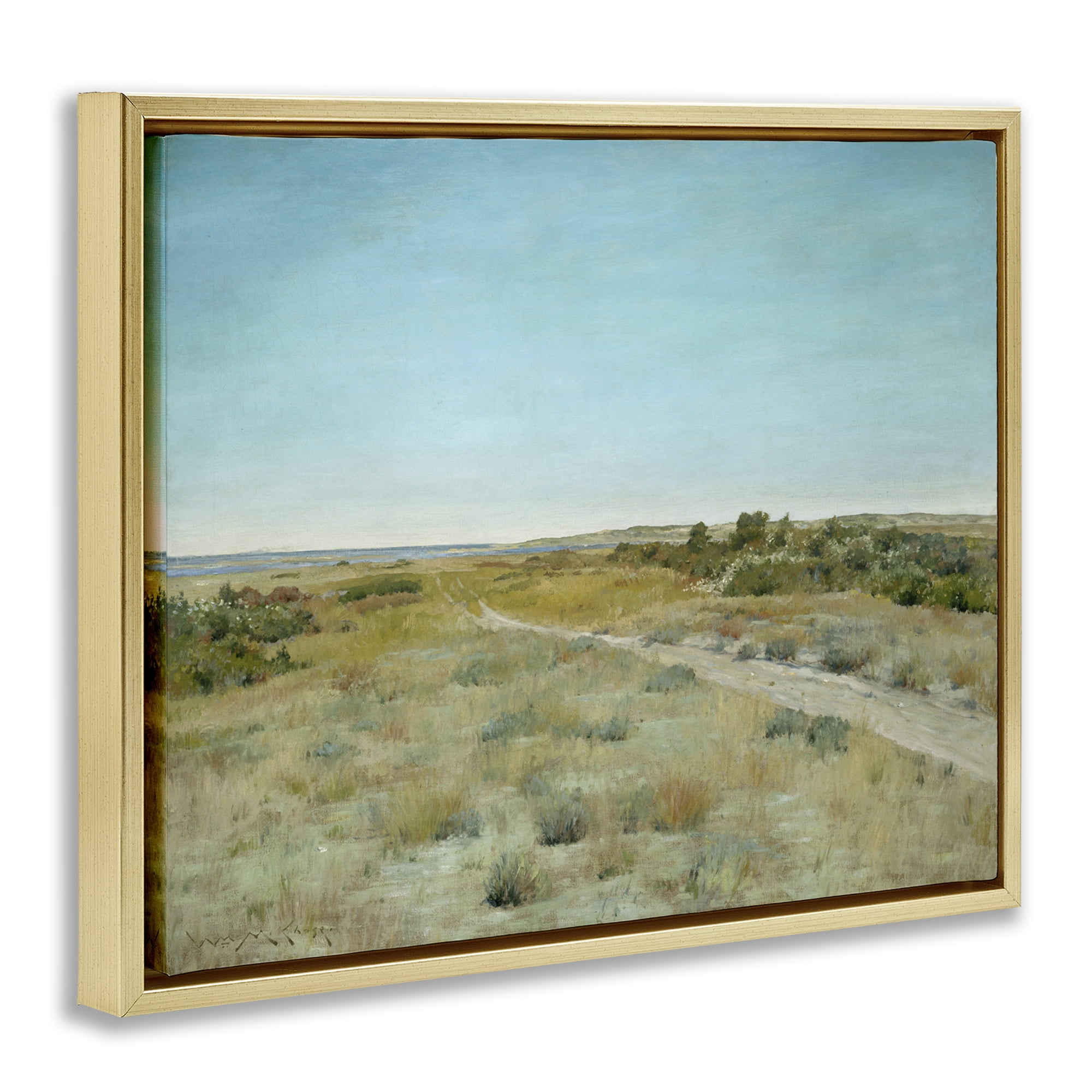 Stupell Industries Classic First Touch of Autumn Landscape & Nature Painting Gold Floater Framed Canvas Art Print Wall Art, 31 x 25