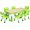 green white, variant on FunsLane Kids Table and 6 Chair Set,47 Inches Modern Height Adjustable Table and 6 Chairs Set with Non-Slip Table Legs&Organizer Graffiti Desktop,Preschool Activity Art Craft Table for 6 (Green)