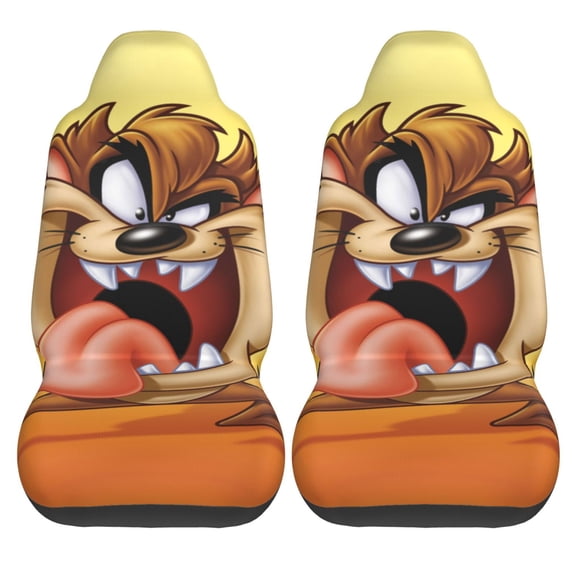 2PCS Universal Fit Car Seat Covers, Taz Mania Print Car Seat Cover For Front Seat Cushion Protectors Two Pcs Auto Accessories Bucket Seat Covers