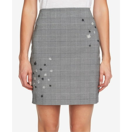 Wear Plaid Skirt - Women's Glen Plaid Embroidered Straight Pencil Skirt 14