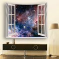 thumbnail image 3 of EREHome Open Window Space Nebula Stars Tapestry Polyester Fabric Tapestries Wall Art Hanging 51x60 Inches, 3 of 3