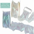 thumbnail image 2 of 2 Rolls 19.68 Yards Sparkle Organza Lace Ribbon Sheer Glitter Ruffled Fabric Iridescent Tulle Border Decorative Ribbons Bulk for Sewing Making Gift Wrapping Wreath Bouquets Diy Crafts Supply DIY, 2 of 5