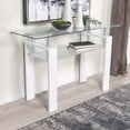 thumbnail image 2 of Dyer Rectangular Glass Top Entryway Sofa Console Table White, 2 of 5