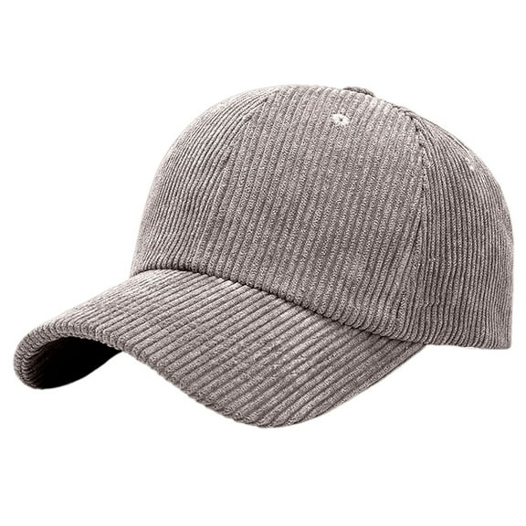 HJYCHN Corduroy Baseball Cap For Men And Women Stylish Casual Sun Hat Soft Texture Sunshade Cap Versatile Daily Wear Grey One Size