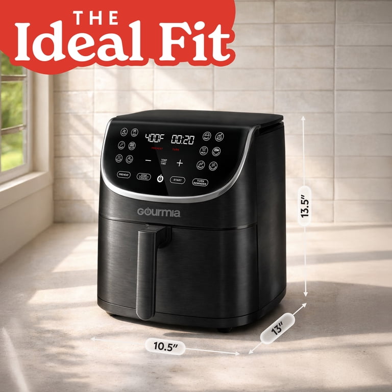 Gourmia 7 Qt Air Fryer, 12 Presets, Digital Display, FryForce 360