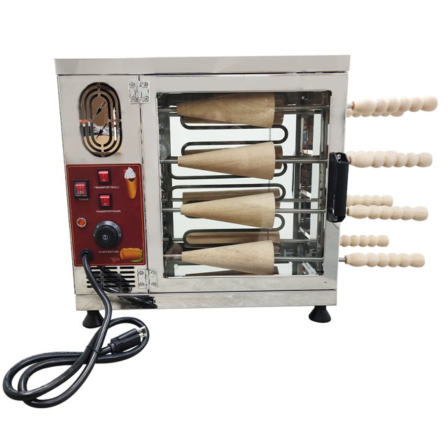 INTBUYING Cheminée Électrique Commerciale en Acier Inoxydable pour Gâteau et Pain avec 16 Rouleaux Kurtos Kalacs Four 110 V