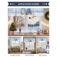 thumbnail image 6 of Blue Christmas Valances for Windows, 54 x 18in, Dwarf Present Tree Bird Snowflake Winter Rod Pocket Kitchen Valance Curtain Light Filtering Window Treatments for Living Room Bedroom, 1 Panel, 6 of 7