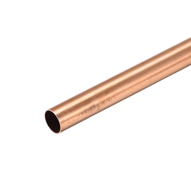 Tubo redondo de cobre de 6 mm de diámetro exterior, 0.2 mm de grosor de pared y 300 mm de longitud