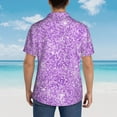 thumbnail image 4 of Disketp Hawaiian Shirts For Men,Lilac Glittering Print Mens Casual Short Sleeve Button Down Shirts Beach Shirt, 4 of 7