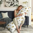 thumbnail image 5 of Long Body Pillow Cover - Soft & Breathable, Hidden Zipper, 20"x54", Cute Bee & Honeycomb Print - Perfect Gift for Bee Lovers, Side Sleepers, Pregnancy Support, Nature-Themed Decor, 5 of 7