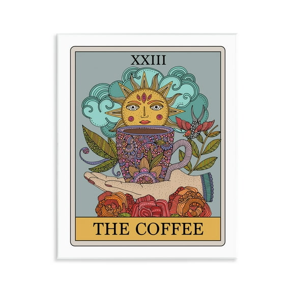 Stupell Industries The Coffee Tarot Food & Beverage Painting Unframed Art Print Wall Art, 11 x 14