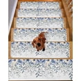 thumbnail image 2 of Blue Eucalyptus Stair Treads for Wooden Steps Indoor Runner Rug Carpet, Farmhouse Flowers Leaf White Watercolor 15 Pieces Peel and Stick Staircase Step Treads Covers Washable Throw Door Mats, 30"x8", 2 of 6