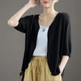 thumbnail image 5 of Karymi Blouses for Women Dressy Casual V Neck Lightweight Knit Cardigan, 3/4 Sleeve Open Front Button Down Loose Layering Sweater Top Womens Blouses, 5 of 5