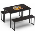 thumbnail image 2 of Homury Table à Manger Moderne Studio Soho avec Deux Bancs Ensemble 3 Pcs Espresso, HDT111006WR, 2 of 7