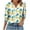 Blue#4, variant on cocolona Womens Dressy Casual Blouses Summer V Neck 3/4 Sleeve Tops Fashion Casual Loose Floral Print T-shirts Trendy Tops 2025