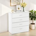 thumbnail image 3 of GZXS Modern Dresser with 4 Drawers, Chest of Drawers, Nightstand Bedside Table for Bedroom, Living Room, Easy Assembly, White, 3 of 11